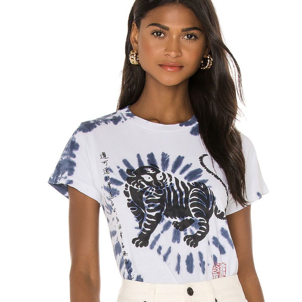 SIXTHREESEVEN Vintage Graphic Tie-Dye Tee Shirt in Tora SZ S